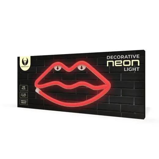 Neon LED Light LIPS red Bat + USB FLNE08 Forever Light Foto 8