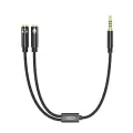 XO audio cable 2in1 NB-R197 3.5mm jack - socket 3.5mm jack | microphone 0,23 m black Foto 2