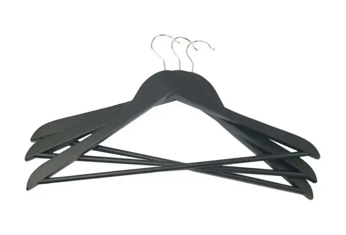 Clothes hangers 3 pcs wooden Wood 44,5cm assorted, black/blue/light grey/white