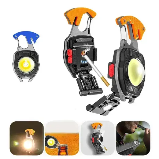 Mini flashlight LED keychain W5147 Type C with 2 screwdriver bits blue Фото num