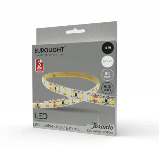 LED juosta Toronto Epistar 2835 14W 6500K IP20 96LED/m 80lm/W 5m Eurolight Foto 2