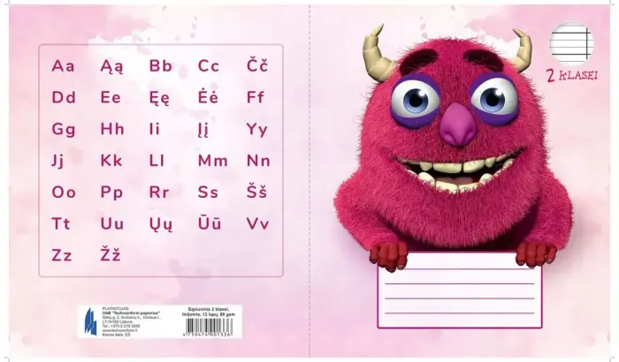 Burtnīca TECHNOINFORM, A5 formāts, 12 lapas, 80 g/m2, līniju, 2. klasei Foto 4