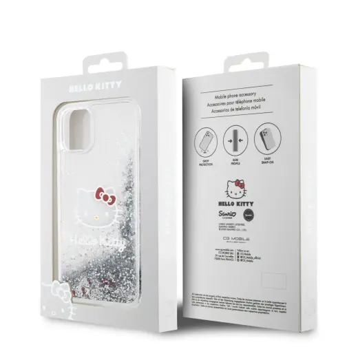 Hello Kitty Liquid Glitter Electroplating Head Logo Case for iPhone 11 Transparent Фото num