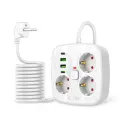 Tech-Protect PCS3X4 power strip, 3 sockets, 2xUSB-A, 2xUSB-C 200 cm - white Photo