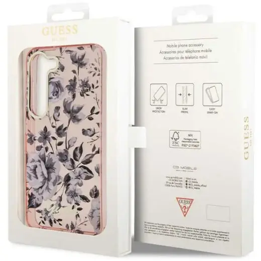 Guess GUHCS23MHCFWSP S23+ S916 różowy|pink hardcase Flower Collection Фото num