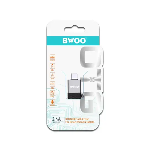 BWOO Adapter USB - USB-C Gray OTG BZ-35 Фото num