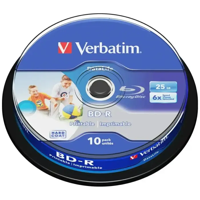 Disc BD-R Verbatim SL Printable         Datalife 6X 25GB 10pcs  43804