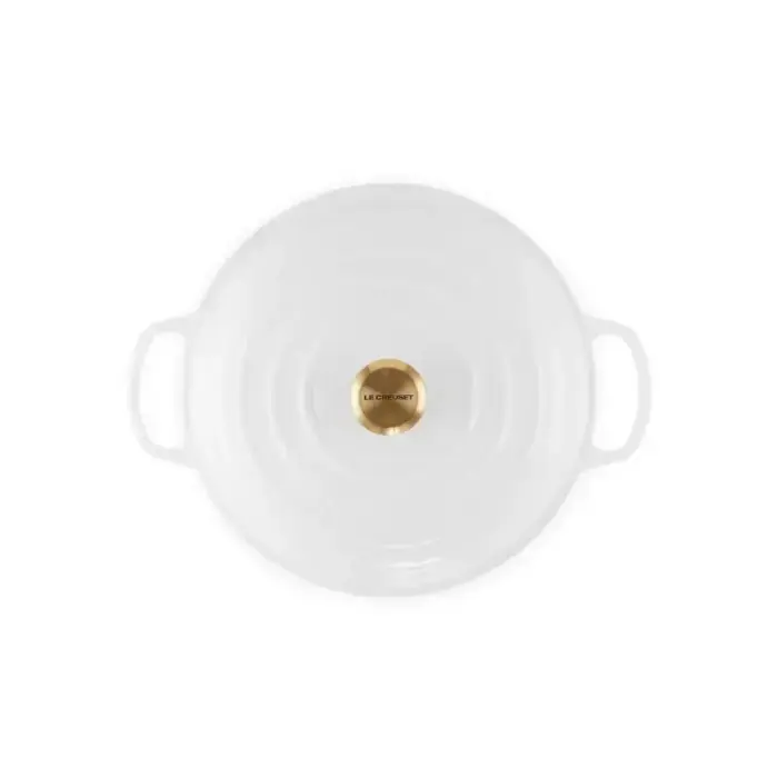 Кастрюля чугунная неглубокая 30см/3,5л белая Фото num