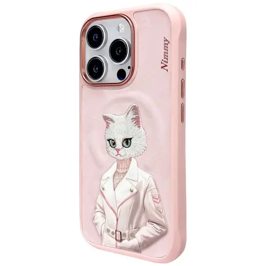 Nimmy Magnetic fashion cute pet phone case for iPhone 16 Pro pink Photo