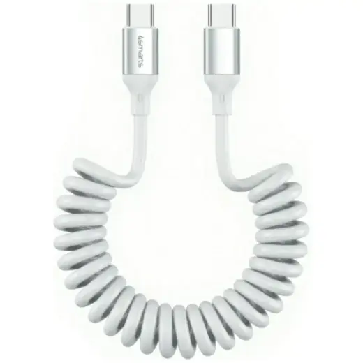 4smarts Spiral datu pārraides un uzlādes vads | USB-C uz USB-C | 240W | balts