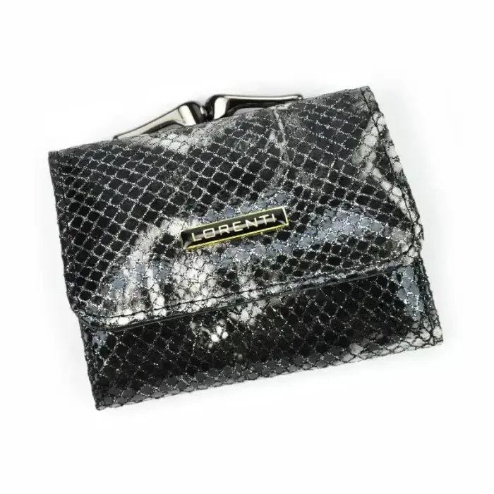 Кожаный кошелек Lorenti 55287-MSN RFID - черный - серебрянный