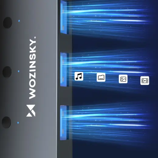 USB-A Hub Wozinsky WHS080YSS 4 x USB-A 3.0 with individual switches, aluminum, with 30 cm cable - gray Фото num