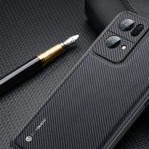 Dux Ducis Fino case cover covered with nylon material Oppo Reno7 Pro 5G black Фото num