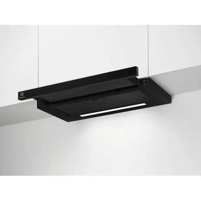 Akcija! Electrolux tvaika nosūcējs, izvelkams, 60 cm, melns