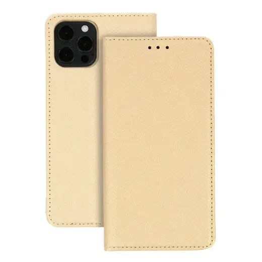 Smart Book MAGNET grāmatveida maciņš telefonam iPhone 12 Pro Max zelta krāsā