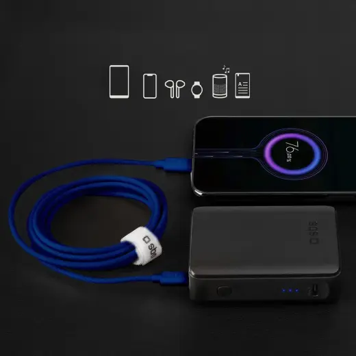  datu pārraides un uzlādes vads | USB-C uz USB-C | 60W | 1.5m | zils Foto 10