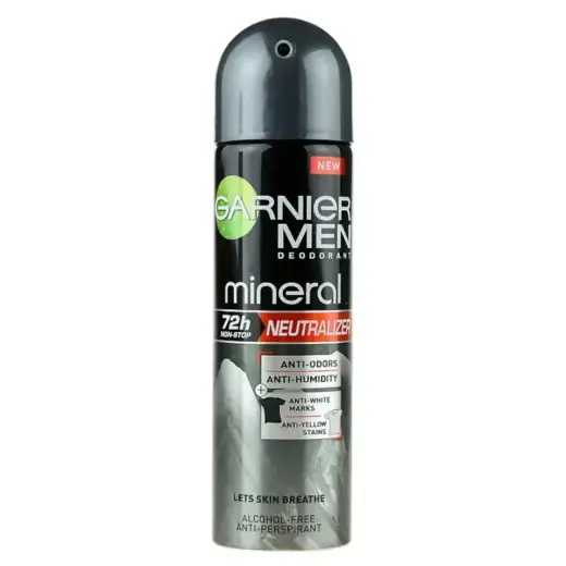Garnier Antiperspirant Mineral Spray (Mineral Neutralizer for Men) 150 Ml
