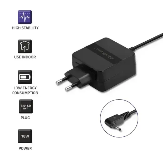 Qoltec Power adapter for laptop Acer 18W | 12V | 1.5A | 3.0*1.0 Photo