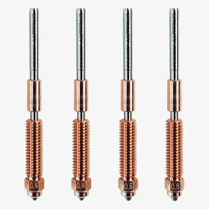 Sprauslu komplekts "Unicorn" 2x0,4mm 1x0,6mm 1x0,6mm 1x0,8mm ar termobremzi K1C, ENDER-3V3, K1MAX (ar modernizētu karsto galu) CREALITY