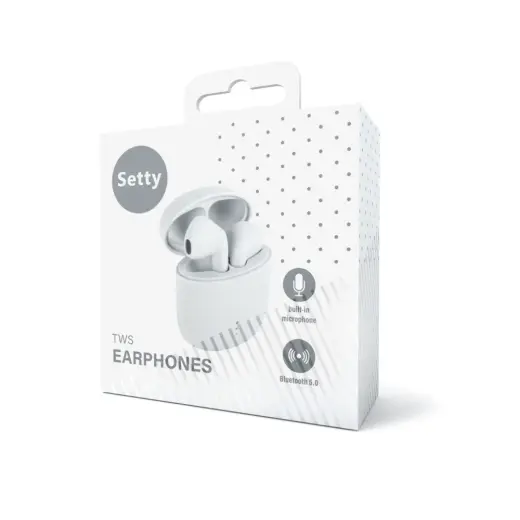 Setty Bluetooth earphones TWS with a charging case TWS-0 white Фото num