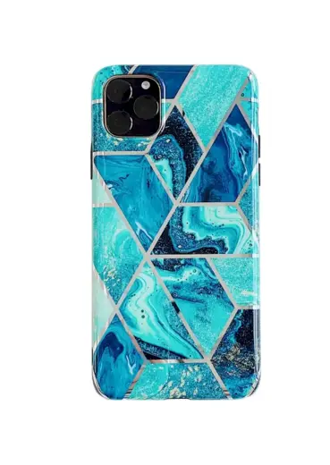 Fusion Geometric Marble Силиконовый чехол для Apple iPhone 12 Pro Max Зеленый Фото num