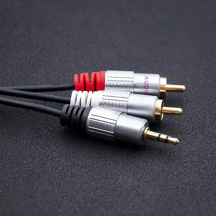 Qoltec Cable 2xRCA / Mini Jack 3.5mm male | 2m | Black Photo