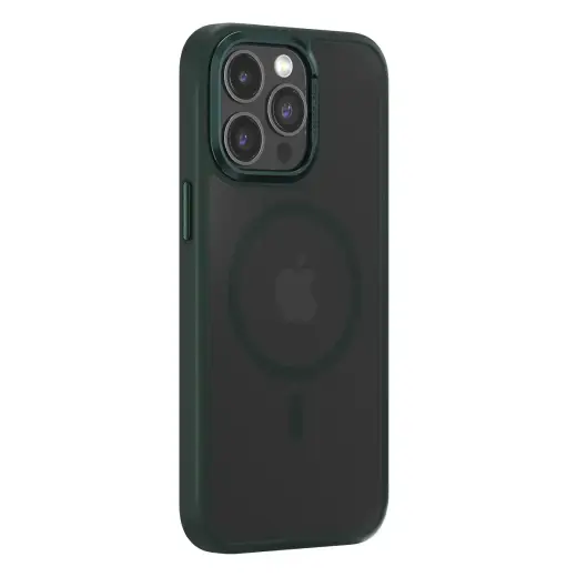 Comma Joy Elegant Mag phone case with MagSafe support for iPhone 15 Plus navy green