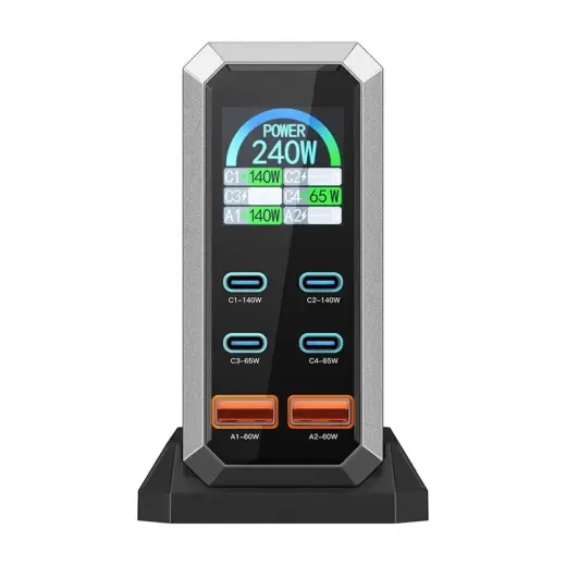Blitzwolf BW-S31 2xUSB-A, 4xUSB-C, PD, 240W network charger. Foto 4