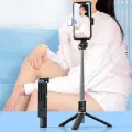 Selfie Stick MINI - with detachable bluetooth remote control and tripod - P40S BLACK Photo