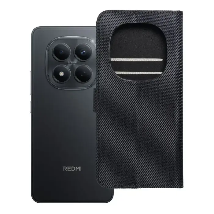 Flip case for Xiaomi Redmi NOTE 15 PRO PLUS 5G 4Card RFID anti-theft tech fabric black