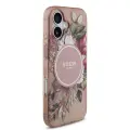 Guess IML Flowers Strap MagSafe Case for iPhone 17 Pink Фото num
