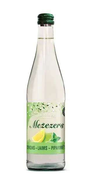 Bezalkoholisks dzirkstošs dzēriens laims, citrons, piparmētra, MEŽEZERS, 0.5L