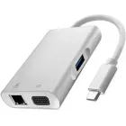 Qoltec Hub Adapter USB-C 3.1 4in1 | USB 3.0 | VGA | RJ45 | USB-C PD 92W Фото num