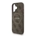 Guess PU Leather 4G Colored Ring Strap MagSafe Case for iPhone 16 Brown — Фото 3