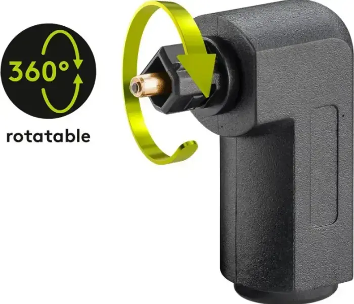 Toslink digital/audio adapter 90° - Toslink male > Toslink female GOOBAY