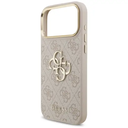 Guess 4G Big 4G Classic Logo Big Strap Metal Buttons Case for iPhone 17 Pro Max Pink Фото num