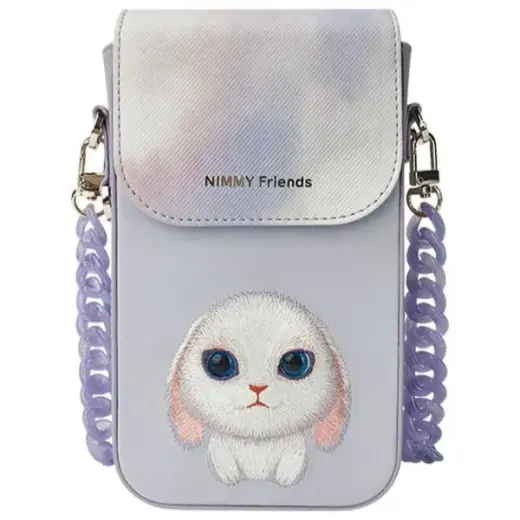 Nimmy Zestaw 3w1 torebka na telefon +     portfel + etui na lokalizator fioletowy|purple Big Eyed Pet 2.0 Rabbit Foto 2