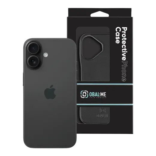 OBAL:ME LeatherTanga Cover for Apple iPhone 16 Black Photo
