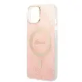 Zestaw Guess GUBPP14SH4EACSP Case+  Charger iPhone 14 | 15 | 13 6,1" różowy|pink hard case 4G Print MagSafe Фото num