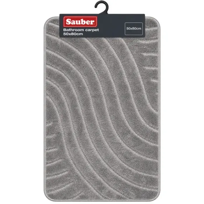 Grey bathroom rug 70x120 cm