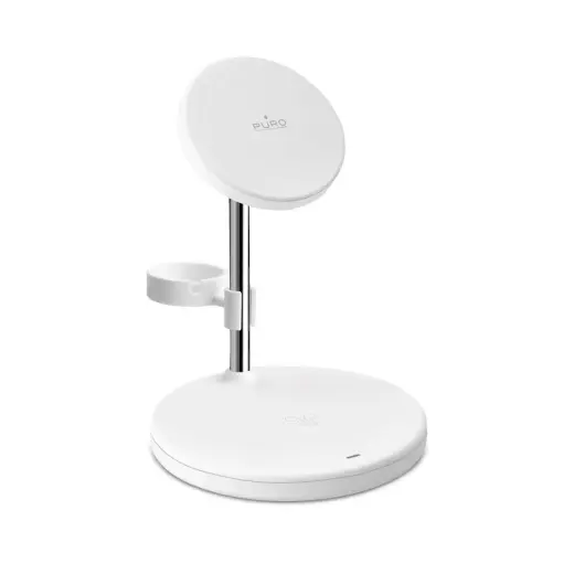 Puro Mag Station 3 in 1 Inductive Charger with Stand - White Фото num