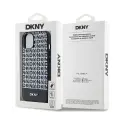 DKNY PU Leather Repeat Pattern Bottom Stripe MagSafe Case for iPhone 14 Black — Photo 5