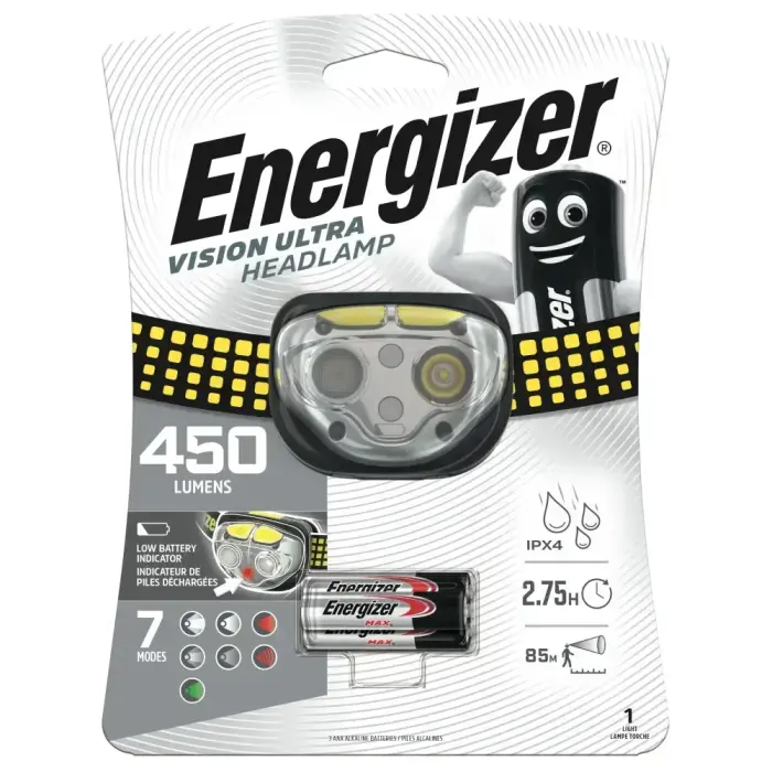 Vision Ultra Headlight 450 lumens with red light 3xAAA ENERGIZER