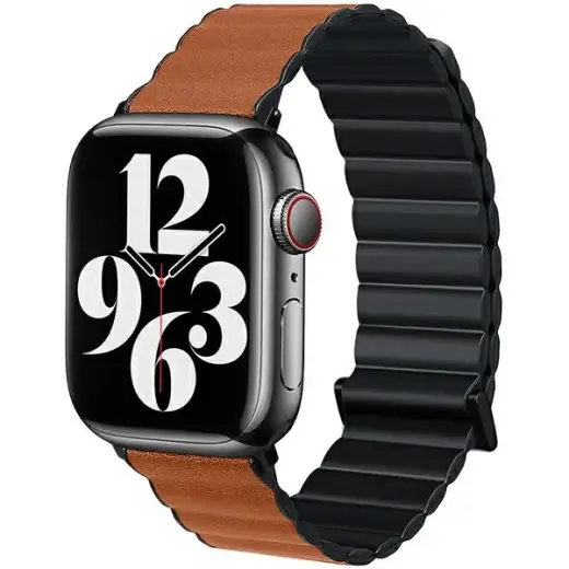 Beline pasek Apple Watch Magnetic Pro 42|44|45|49mm czarno|brązowy black|brown box Фото num