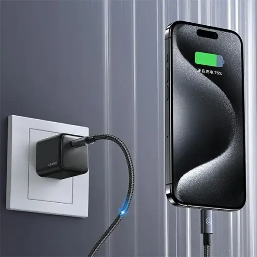 USAMS Kabel USB-C na USB-C 60W 1,2m Fast Charging stalowy|tarnish SJ661USB01 (US-SJ661) Фото num