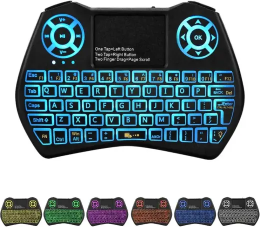 Fusion Round compact wireless keyboard with touchpad and colorful backlit for Android | iOS | TV | PC