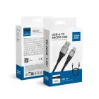 Cable USB A to Micro USB Blue Star 2A with braid 1,2 m TFK-DC-003 black Photo