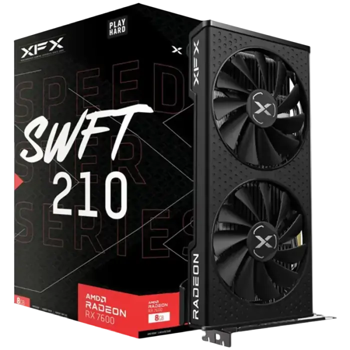 XFX SPEEDSTER SWFT 210 AMD Radeon RX 7600 8 GB GDDR6 128-bit HDMI 3x DP