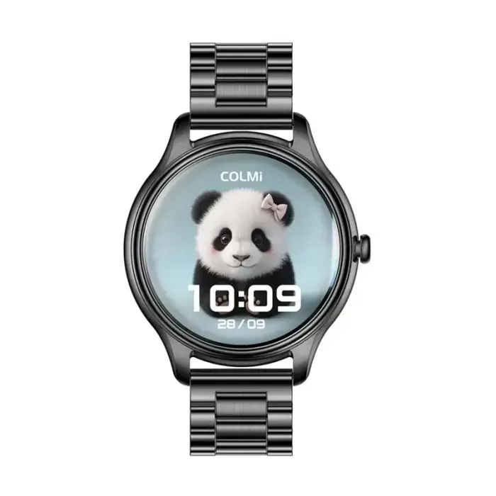 Smart Watch COLMI L28 (Black + Black steel strap)