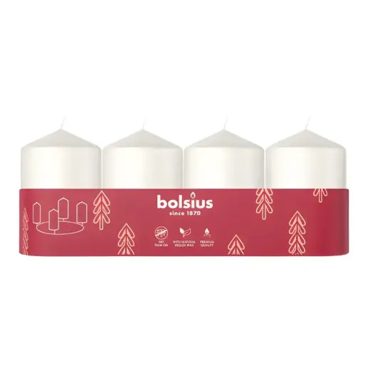 Candle cylinder 4 pcs. Ø60x40mm white